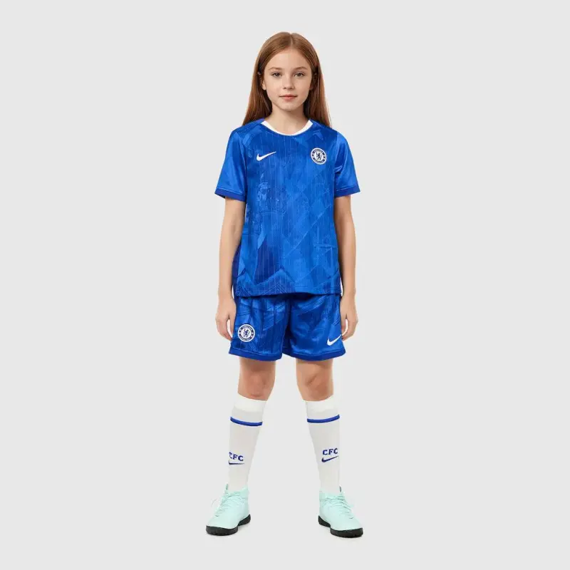 Chelsea Chelsea Nike Home Stadium MiniKit 2025-26 – Little Youth With Custom Printing Jerseys - Premium Chelsea Gear