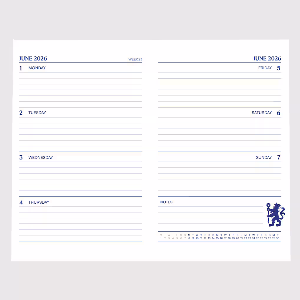 Chelsea Chelsea Chelsea Official 2026 Diary – A5 Jerseys – Premium Chelsea Gear Jerseys - Premium Chelsea Gear