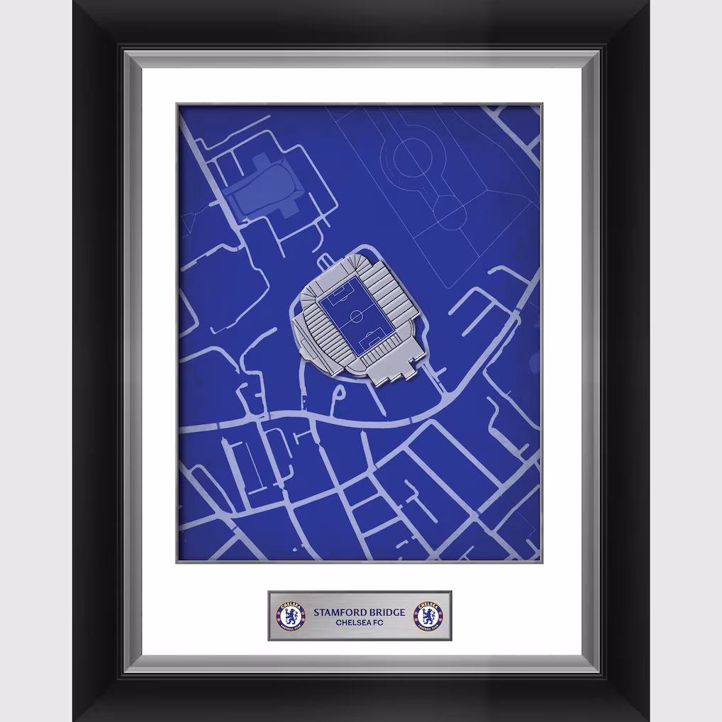 Chelsea Chelsea Chelsea Stadium Map Framed Print – 12 x 16 Jerseys – Premium Chelsea Gear Jerseys - Premium Chelsea Gear