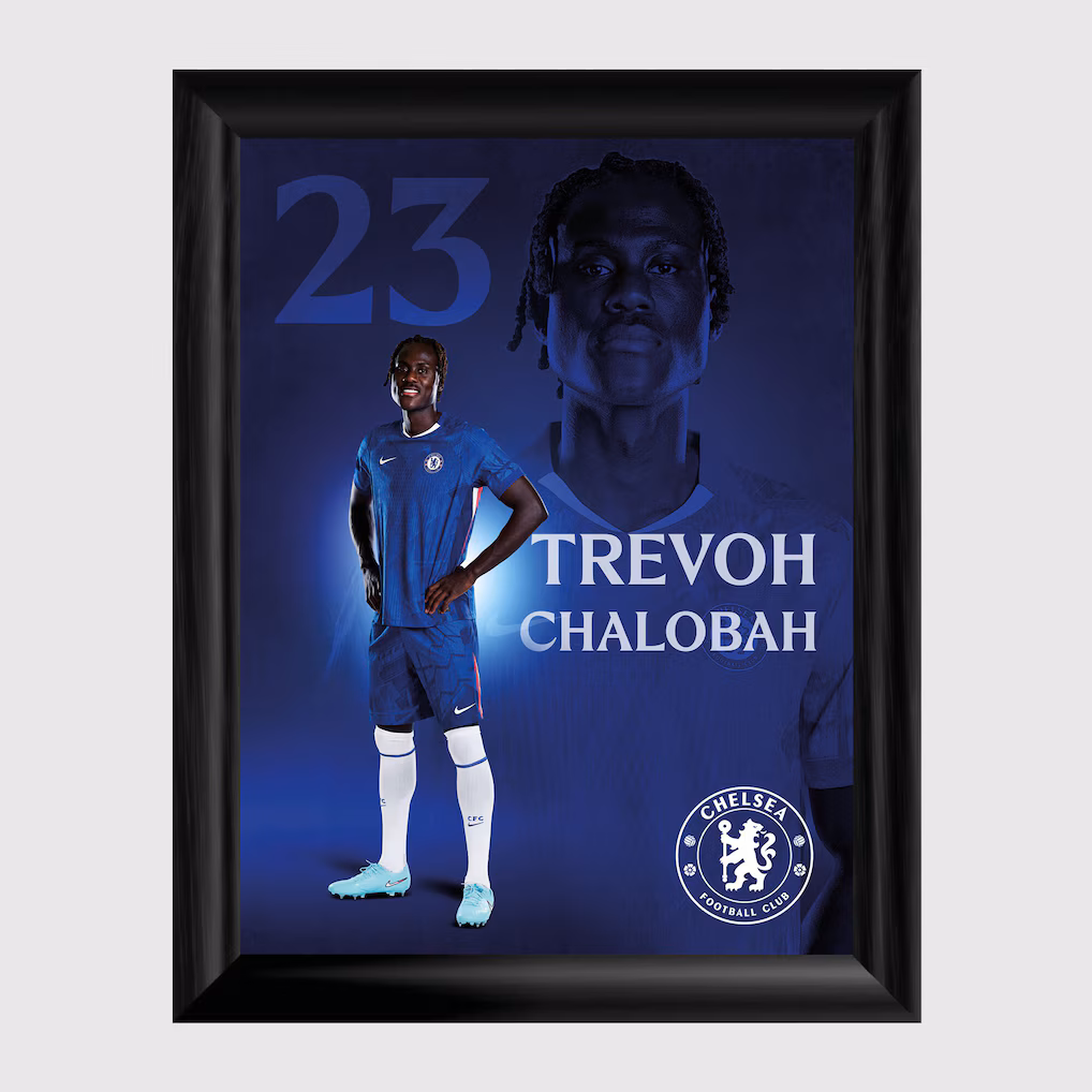 Chelsea Chelsea Chelsea Trevoh Chalobah 2025-26 Framed Print – 12 x 16 Jerseys – Premium Chelsea Gear Jerseys - Premium Chelsea Gear