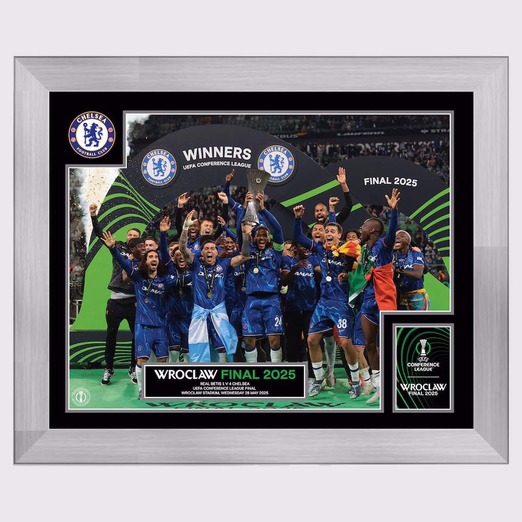 Chelsea Chelsea Chelsea UEFA Conference Winners – Trophy Lift 16 x 12 – Frame Jerseys – Premium Chelsea Gear Jerseys - Premium Chelsea Gear