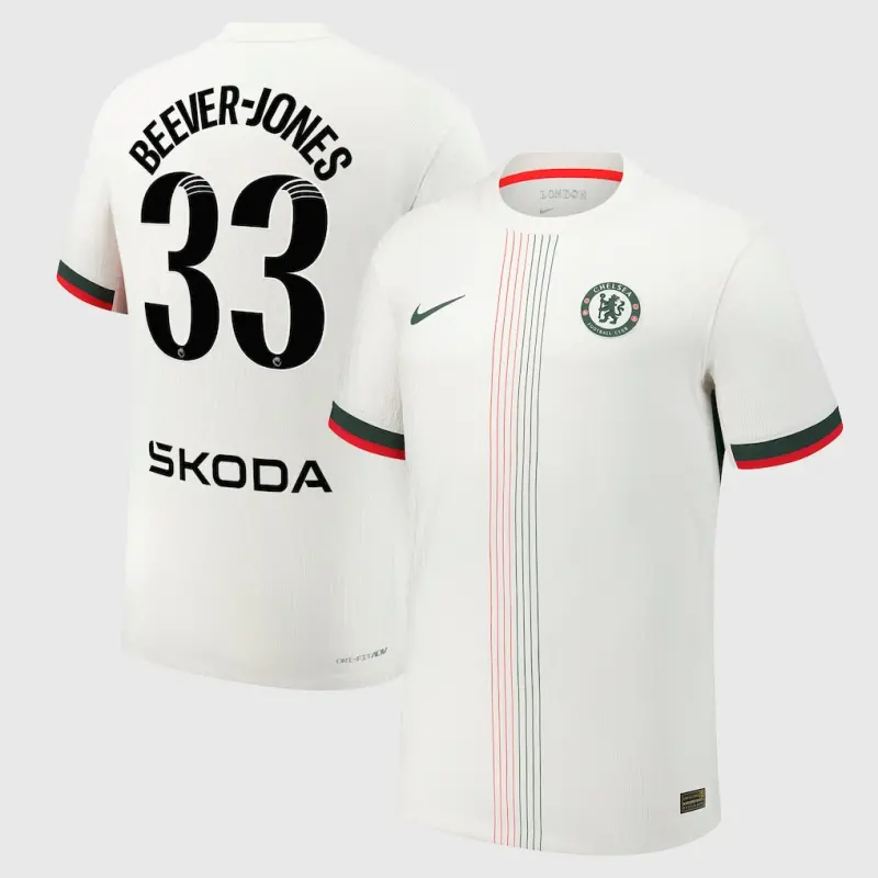 Chelsea Chelsea Chelsea WSL Nike Dri-Fit Adv Away Match Shirt 2025-26 with Beever-Jones 33 printing Jerseys – Premium Chelsea Gear Jerseys - Premium Chelsea Gear