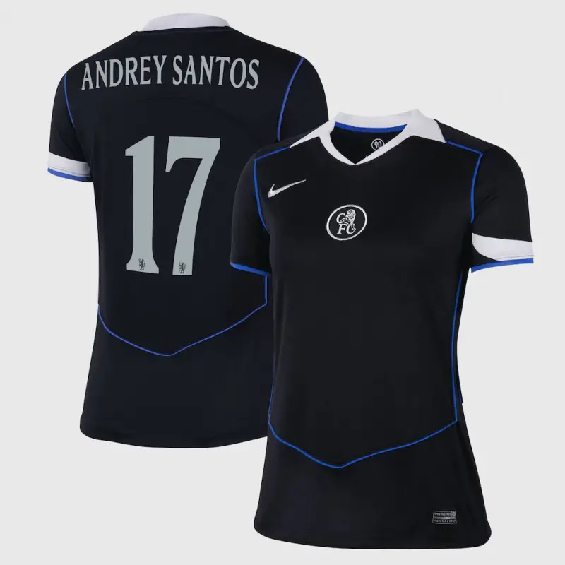 Chelsea Cup Nike Third Stadium Shirt 2025-26 - Womens with Andrey Santos 17 printing