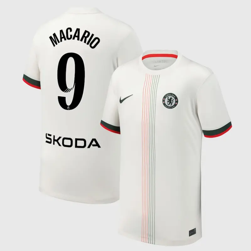 Chelsea Chelsea Chelsea WSL Nike Away Stadium Shirt 2025-26 – Youth with Macario 9 printing Jerseys – Premium Chelsea Gear Jerseys - Premium Chelsea Gear