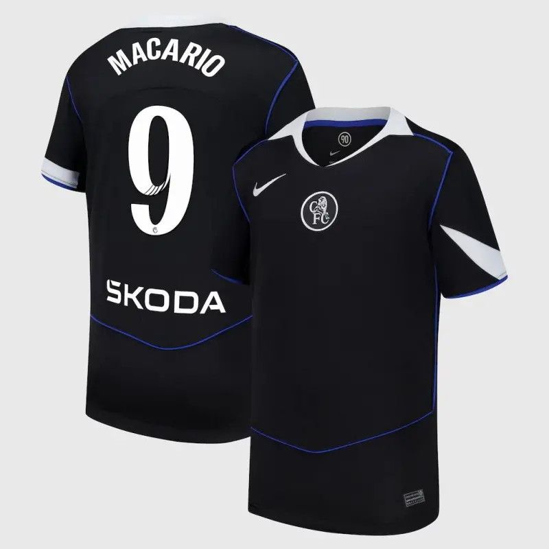 Chelsea Chelsea Chelsea WSL Nike Third Stadium Shirt 2025-26 – Youth with Macario 9 printing Jerseys – Premium Chelsea Gear Jerseys - Premium Chelsea Gear