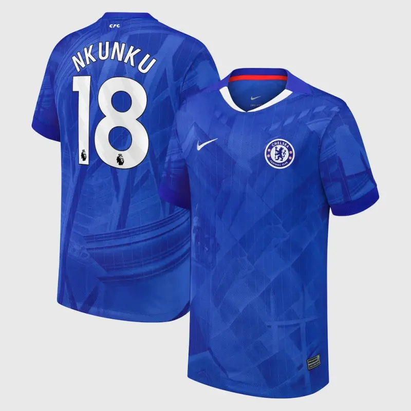Chelsea Chelsea Nike Home Stadium Shirt 2025-26 – Youth with Nkunku 18 printing Jerseys - Premium Chelsea Gear