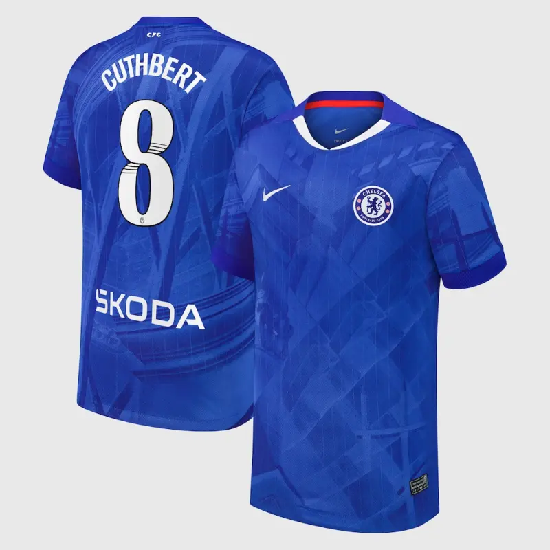 Chelsea Chelsea Chelsea WSL Nike Home Stadium Shirt 2025-26 – Youth with Cuthbert 8 printing Jerseys – Premium Chelsea Gear Jerseys - Premium Chelsea Gear