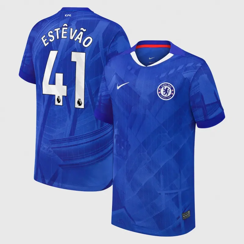 Chelsea Chelsea Nike Home Stadium Shirt 2025-26 – Youth with Estêvão 41 printing Jerseys - Premium Chelsea Gear