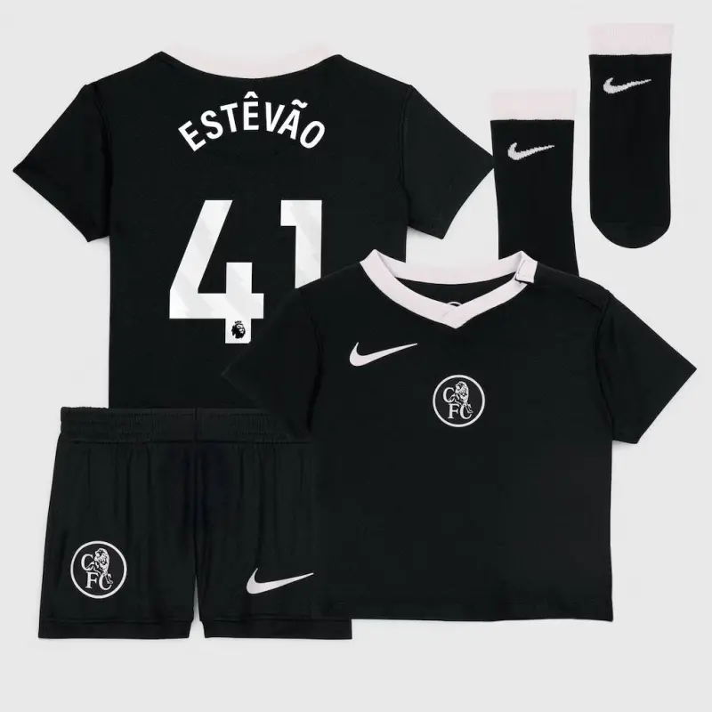 Chelsea Chelsea Nike Third Stadium Kit 2025-26 – Infants with Estêvão 41 printing Jerseys - Premium Chelsea Gear