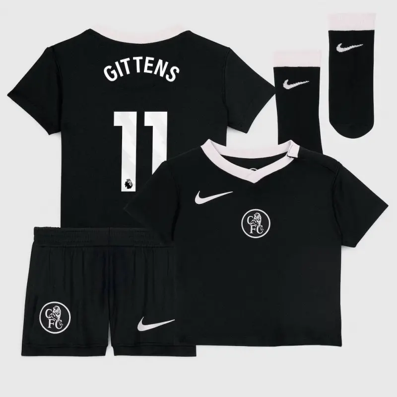 Chelsea Chelsea Nike Third Stadium Kit 2025-26 – Infants with Gittens 11 printing Jerseys - Premium Chelsea Gear