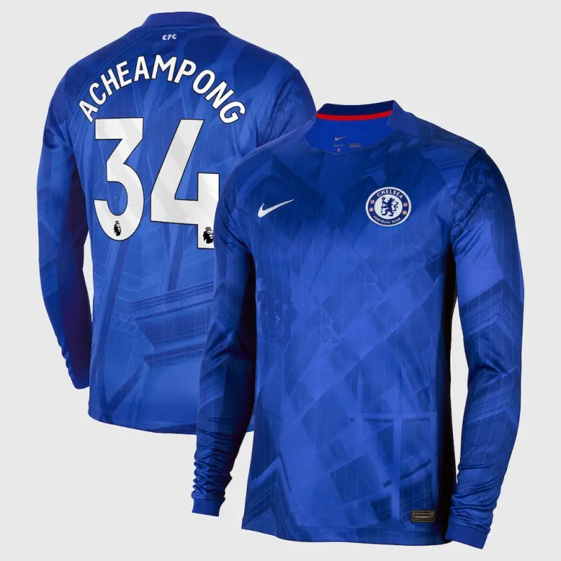 Chelsea Chelsea Nike Home Stadium Long Sleeve Shirt 2025-26 with Acheampong 34 printing Jerseys - Premium Chelsea Gear