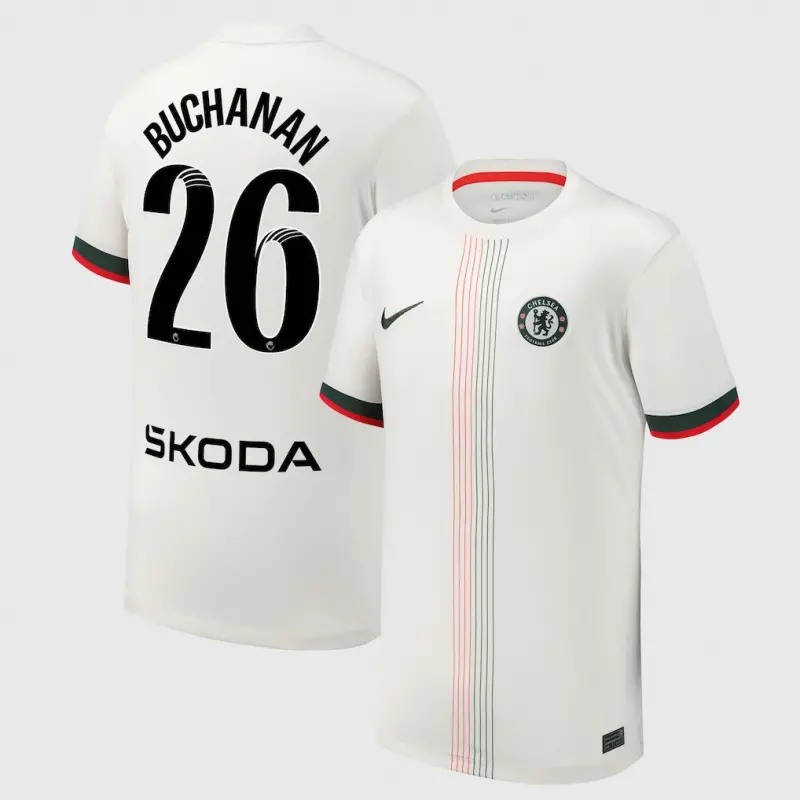 Chelsea Chelsea Chelsea WSL Nike Away Stadium Shirt 2025-26 – Youth with Buchanan 26 printing Jerseys – Premium Chelsea Gear Jerseys - Premium Chelsea Gear