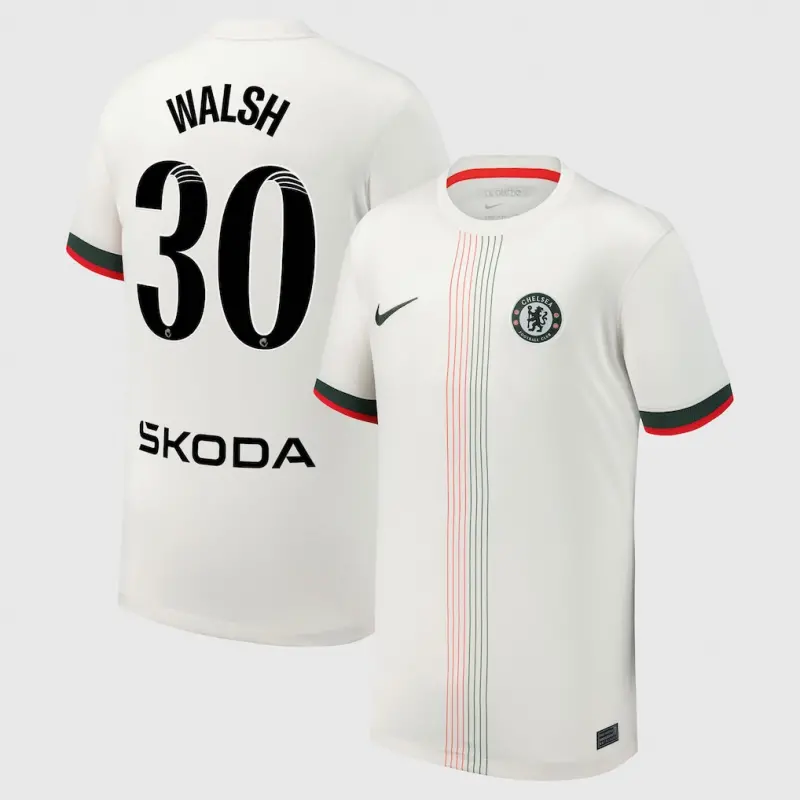 Chelsea Chelsea Chelsea WSL Nike Away Stadium Shirt 2025-26 – Youth with Walsh 30 printing Jerseys – Premium Chelsea Gear Jerseys - Premium Chelsea Gear