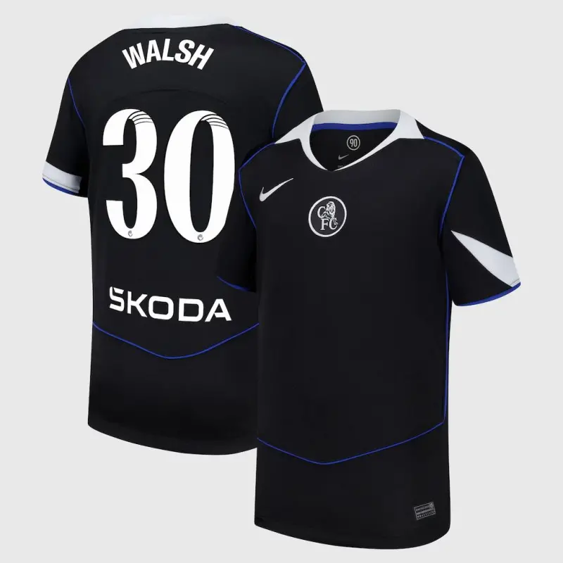 Chelsea Chelsea Chelsea WSL Nike Third Stadium Shirt 2025-26 – Youth with Walsh 30 printing Jerseys – Premium Chelsea Gear Jerseys - Premium Chelsea Gear