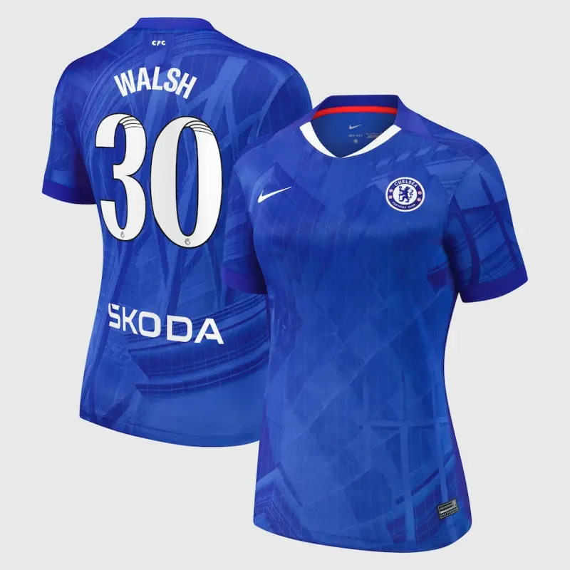 Chelsea Chelsea Chelsea WSL Nike Home Stadium Shirt 2025-26 – Womens with Walsh 30 printing Jerseys – Premium Chelsea Gear Jerseys - Premium Chelsea Gear
