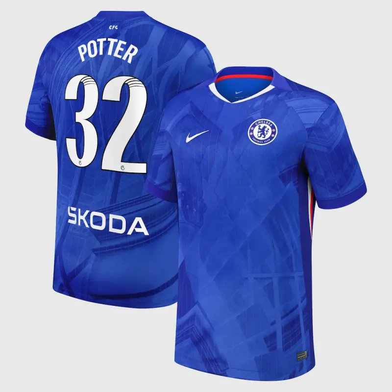 Chelsea Chelsea Chelsea WSL Nike Home Stadium Shirt 2025-26 with Potter 32 printing Jerseys – Premium Chelsea Gear Jerseys - Premium Chelsea Gear