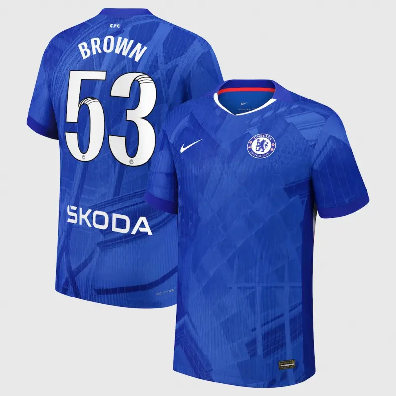 Chelsea Chelsea Chelsea WSL Nike Dri-FIT ADV Home Match Shirt 2025-26 – Youth with Brown 53 printing Jerseys – Premium Chelsea Gear Jerseys - Premium Chelsea Gear