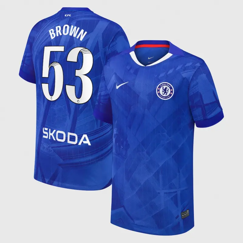 Chelsea Chelsea Chelsea WSL Nike Home Stadium Shirt 2025-26 – Youth with Brown 53 printing Jerseys – Premium Chelsea Gear Jerseys - Premium Chelsea Gear