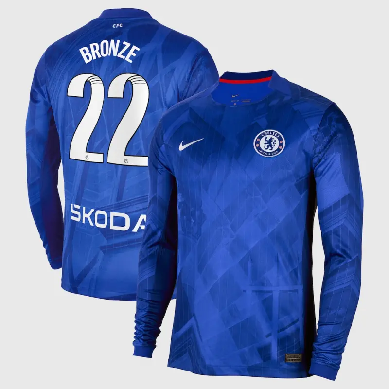 Chelsea Chelsea Chelsea WSL Nike Home Stadium Shirt 2025-26 – Long Sleeve with Bronze 22 printing Jerseys – Premium Chelsea Gear Jerseys - Premium Chelsea Gear