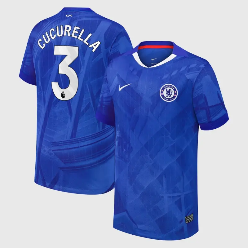 Chelsea Chelsea Nike Home Stadium Shirt 2025-26 – Youth with Cucurella 3 printing Jerseys - Premium Chelsea Gear