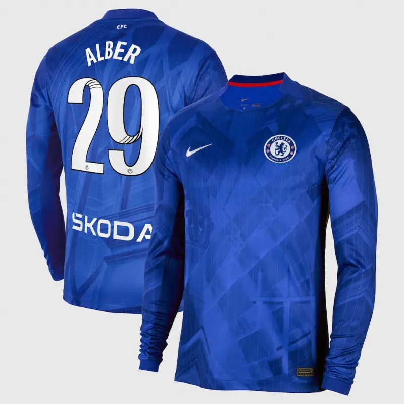 Chelsea Chelsea Chelsea WSL Nike Home Stadium Shirt 2025-26 – Long Sleeve with Alber 29 printing Jerseys – Premium Chelsea Gear Jerseys - Premium Chelsea Gear