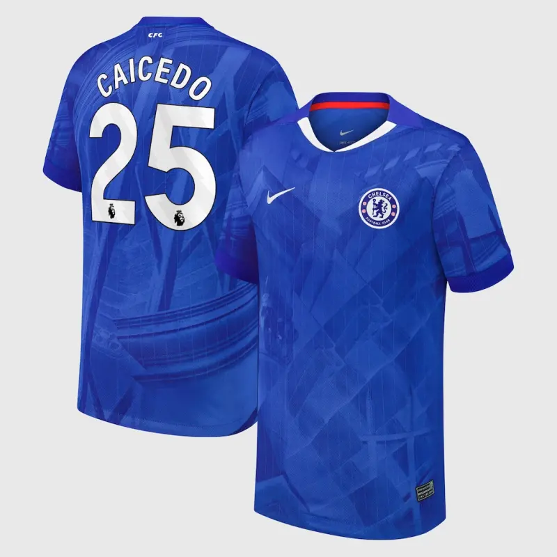 Chelsea Chelsea Nike Home Stadium Shirt 2025-26 – Youth with Caicedo 25 printing Jerseys - Premium Chelsea Gear