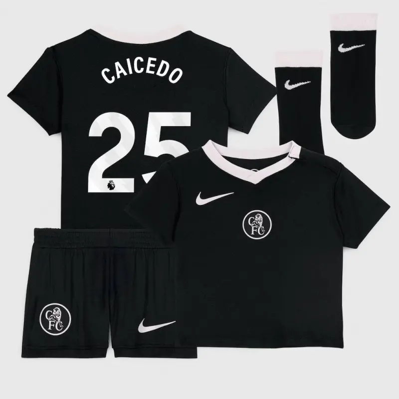 Chelsea Chelsea Nike Third Stadium Kit 2025-26 – Infants with Caicedo 25 printing Jerseys - Premium Chelsea Gear