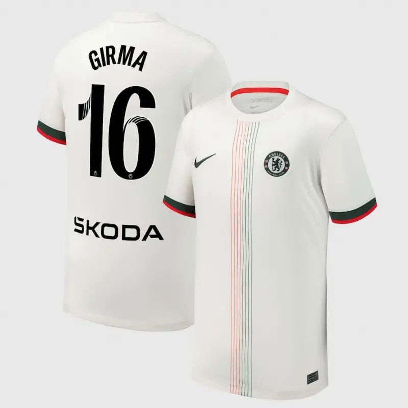 Chelsea Chelsea Chelsea WSL Nike Away Stadium Shirt 2025-26 – Youth with Girma 16 printing Jerseys – Premium Chelsea Gear Jerseys - Premium Chelsea Gear