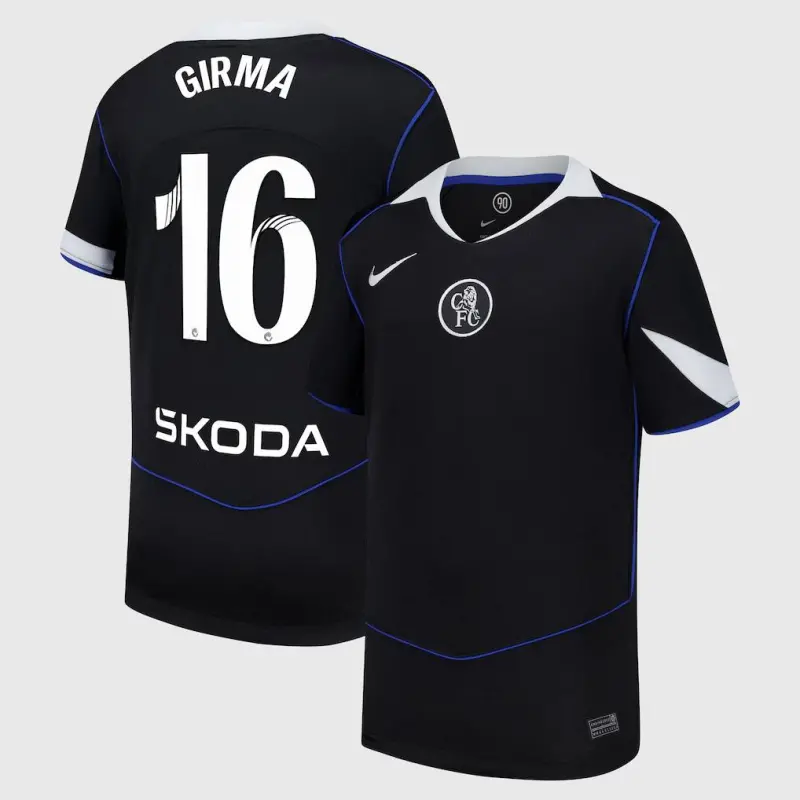 Chelsea Chelsea Chelsea WSL Nike Third Stadium Shirt 2025-26 – Youth with Girma 16 printing Jerseys – Premium Chelsea Gear Jerseys - Premium Chelsea Gear