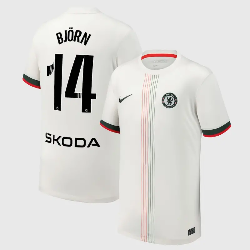 Chelsea Chelsea Chelsea WSL Nike Away Stadium Shirt 2025-26 – Youth with Björn 14 printing Jerseys – Premium Chelsea Gear Jerseys - Premium Chelsea Gear