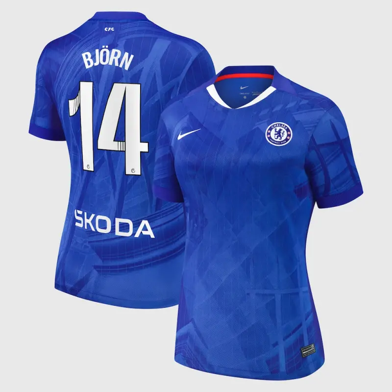 Chelsea Chelsea Chelsea WSL Nike Home Stadium Shirt 2025-26 – Womens with Björn 14 printing Jerseys – Premium Chelsea Gear Jerseys - Premium Chelsea Gear