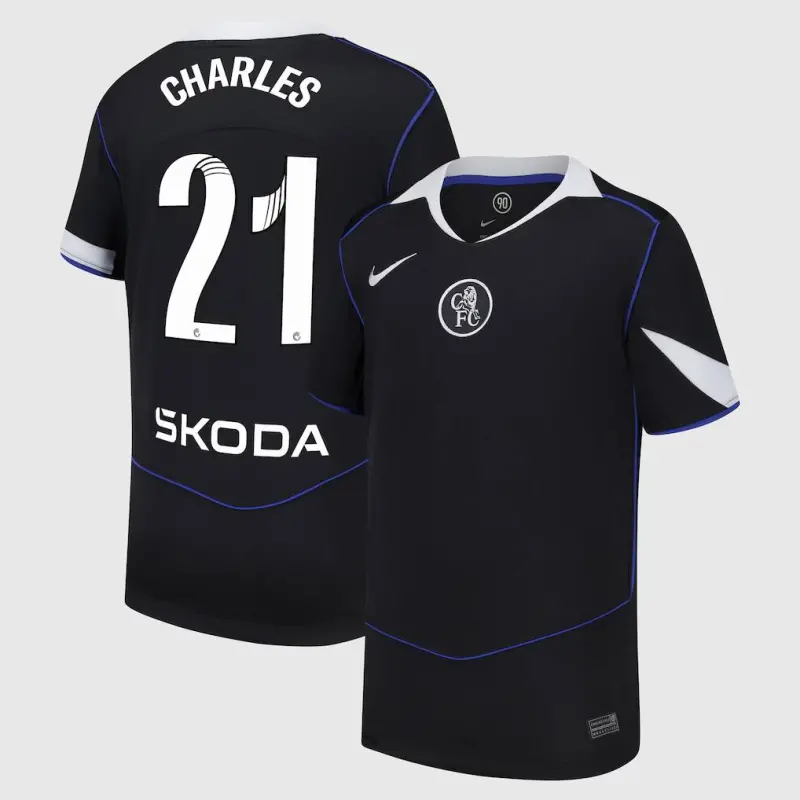 Chelsea Chelsea Chelsea WSL Nike Third Stadium Shirt 2025-26 – Youth with Charles 21 printing Jerseys – Premium Chelsea Gear Jerseys - Premium Chelsea Gear