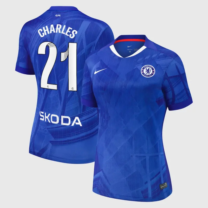 Chelsea Chelsea Chelsea WSL Nike Home Stadium Shirt 2025-26 – Womens with Charles 21 printing Jerseys – Premium Chelsea Gear Jerseys - Premium Chelsea Gear
