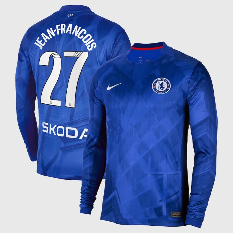Chelsea Chelsea Chelsea WSL Nike Home Stadium Shirt 2025-26 – Long Sleeve with Jean-Francois 27 printing Jerseys – Premium Chelsea Gear Jerseys - Premium Chelsea Gear