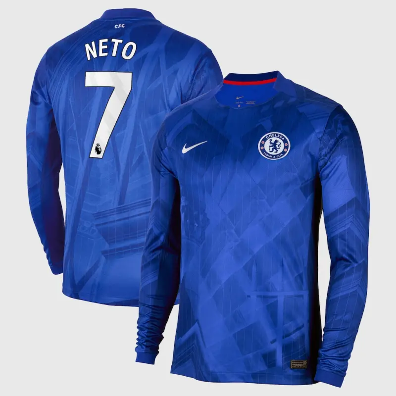 Chelsea Chelsea Nike Home Stadium Long Sleeve Shirt 2025-26 with Neto 7 printing Jerseys - Premium Chelsea Gear