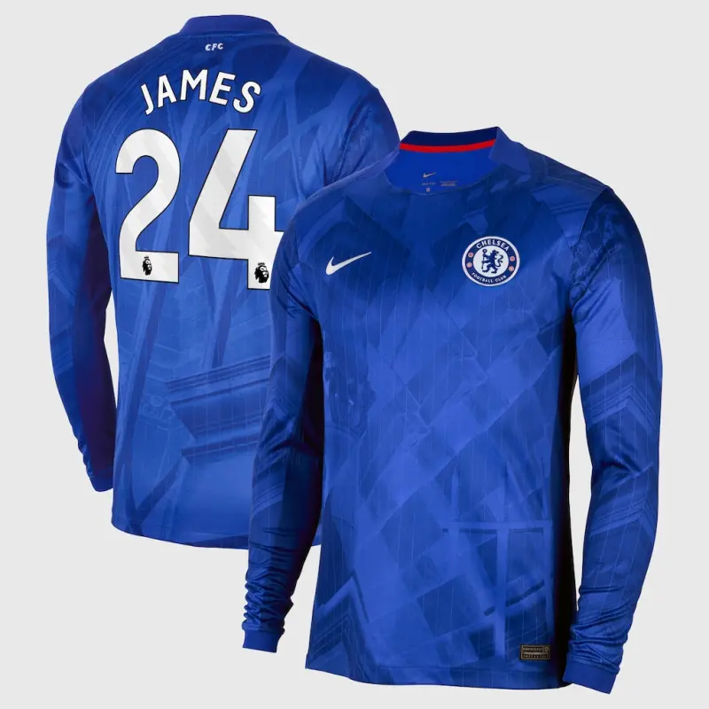 Chelsea Chelsea Nike Home Stadium Long Sleeve Shirt 2025-26 with James 24 printing Jerseys - Premium Chelsea Gear