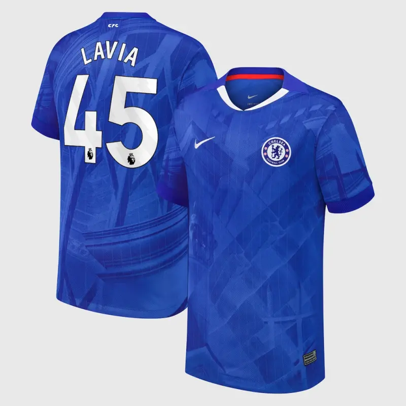 Chelsea Chelsea Nike Home Stadium Shirt 2025-26 – Youth with Lavia 45 printing Jerseys - Premium Chelsea Gear