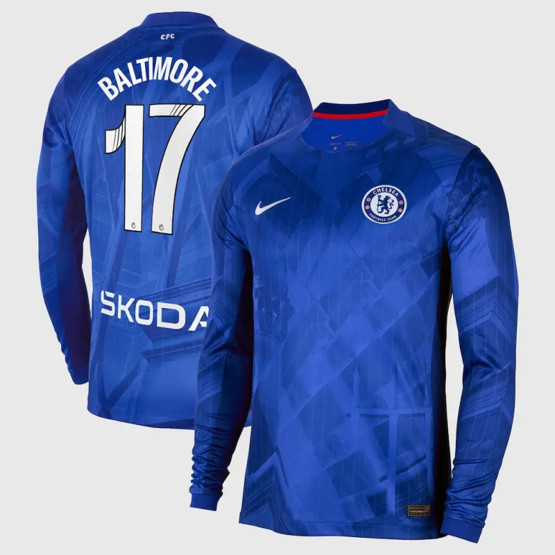 Chelsea Chelsea Chelsea WSL Nike Home Stadium Shirt 2025-26 – Long Sleeve with Baltimore 17 printing Jerseys – Premium Chelsea Gear Jerseys - Premium Chelsea Gear