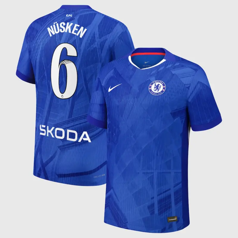 Chelsea Chelsea Chelsea WSL Nike Dri-FIT ADV Home Match Shirt 2025-26 – Youth with Nüsken 6 printing Jerseys – Premium Chelsea Gear Jerseys - Premium Chelsea Gear