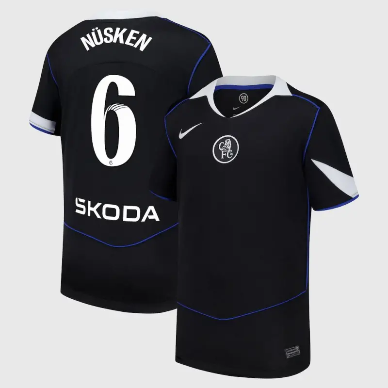 Chelsea Chelsea Chelsea WSL Nike Third Stadium Shirt 2025-26 – Youth with Nüsken 6 printing Jerseys – Premium Chelsea Gear Jerseys - Premium Chelsea Gear