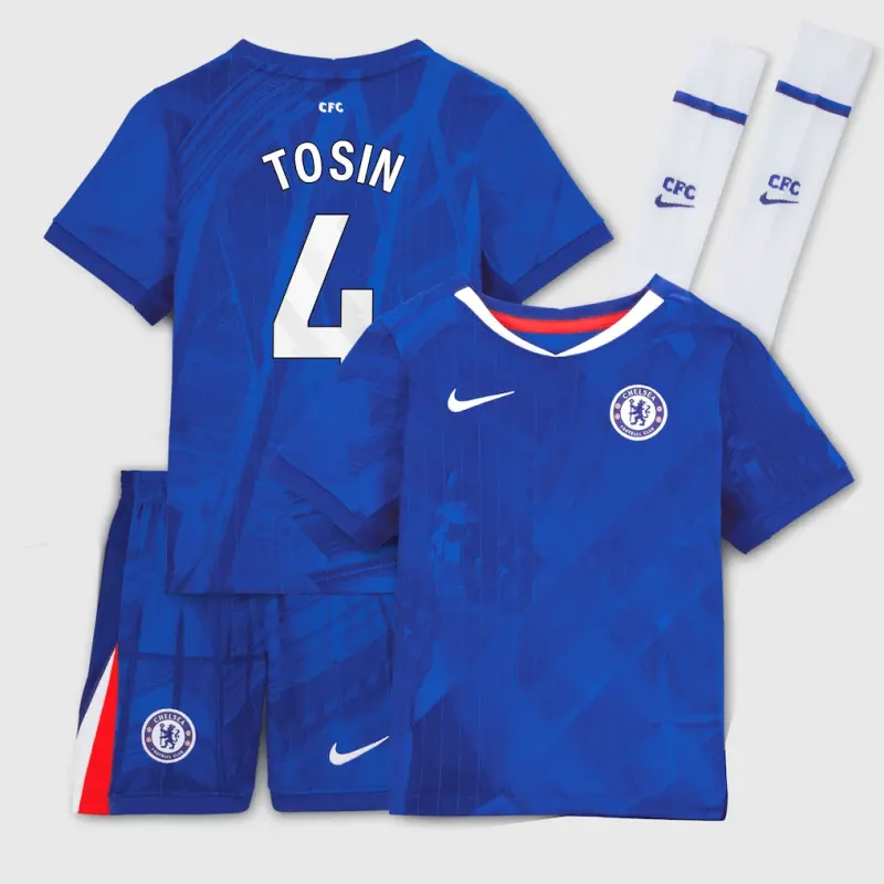 Chelsea Chelsea Nike Home Stadium Kit 2025-26 – Little Youth with Tosin 4 printing Jerseys - Premium Chelsea Gear