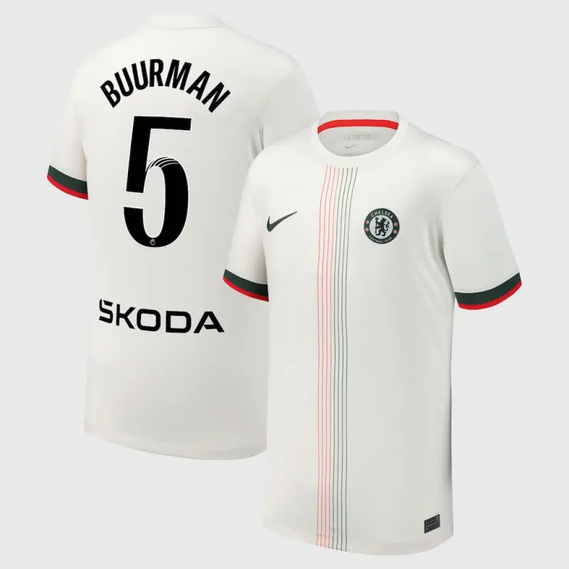 Chelsea Chelsea Chelsea WSL Nike Away Stadium Shirt 2025-26 – Youth with Buurman 5 printing Jerseys – Premium Chelsea Gear Jerseys - Premium Chelsea Gear