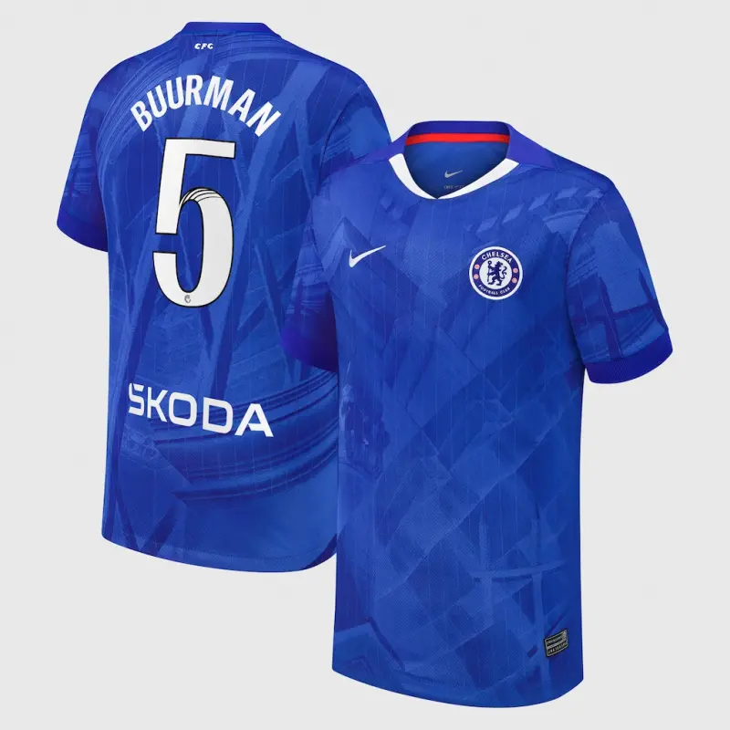 Chelsea Chelsea Chelsea WSL Nike Home Stadium Shirt 2025-26 – Youth with Buurman 5 printing Jerseys – Premium Chelsea Gear Jerseys - Premium Chelsea Gear