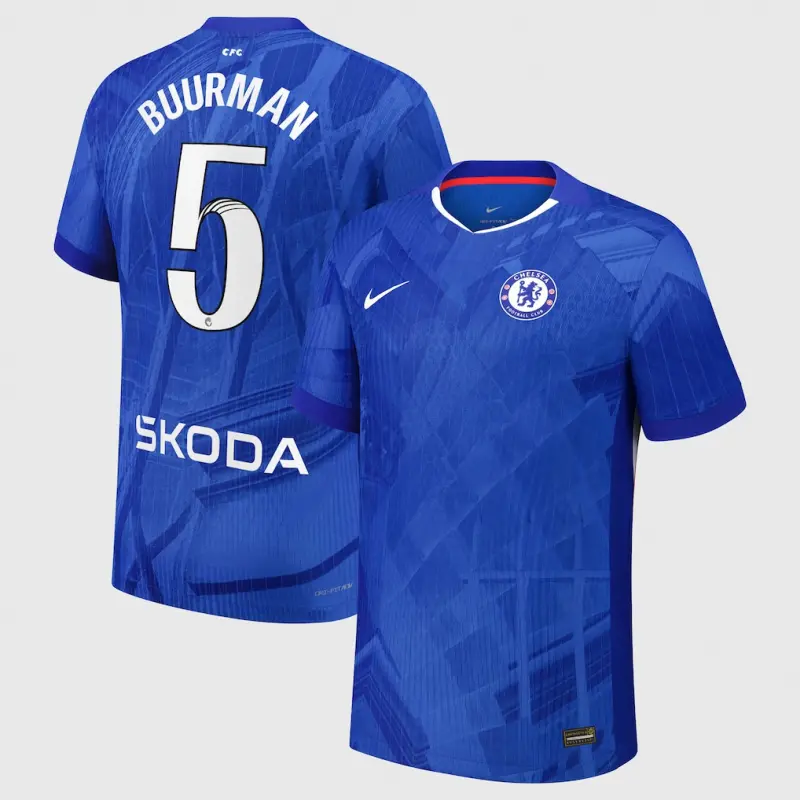 Chelsea Chelsea Chelsea WSL Nike Dri-FIT ADV Home Match Shirt 2025-26 with Buurman 5 printing Jerseys – Premium Chelsea Gear Jerseys - Premium Chelsea Gear
