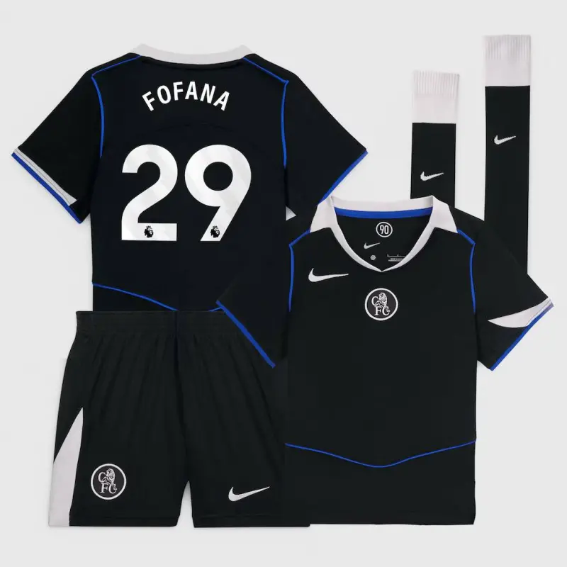 Chelsea Chelsea Nike Third Stadium Mini Kit 2025-26 – Little Youth with Fofana 29 printing Jerseys - Premium Chelsea Gear