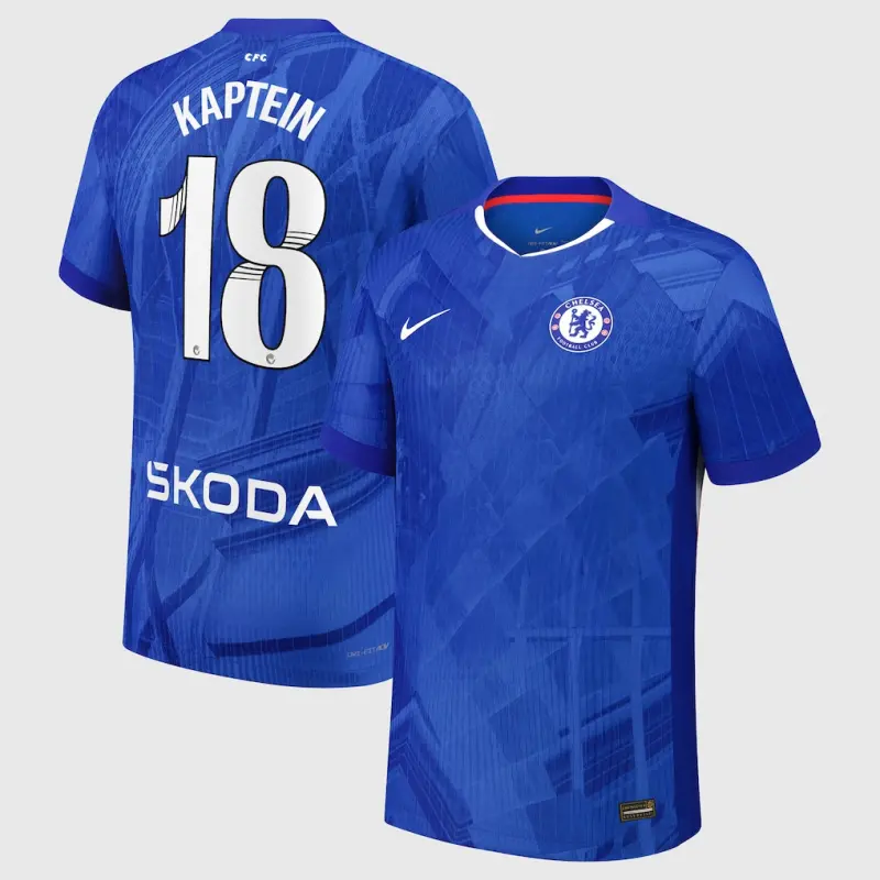 Chelsea Chelsea Chelsea WSL Nike Dri-FIT ADV Home Match Shirt 2025-26 – Youth with Kaptein 18 printing Jerseys – Premium Chelsea Gear Jerseys - Premium Chelsea Gear