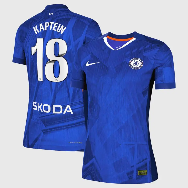 Chelsea Chelsea Chelsea WSL Nike Dri-FIT ADV Home Match Shirt 2025-26 – Womens with Kaptein 18 printing Jerseys – Premium Chelsea Gear Jerseys - Premium Chelsea Gear